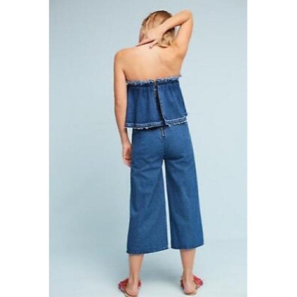 Anthropologie Hei Hei Women's Teirred Denim Crop Jumpsuit - Small - Picture 15 of 15